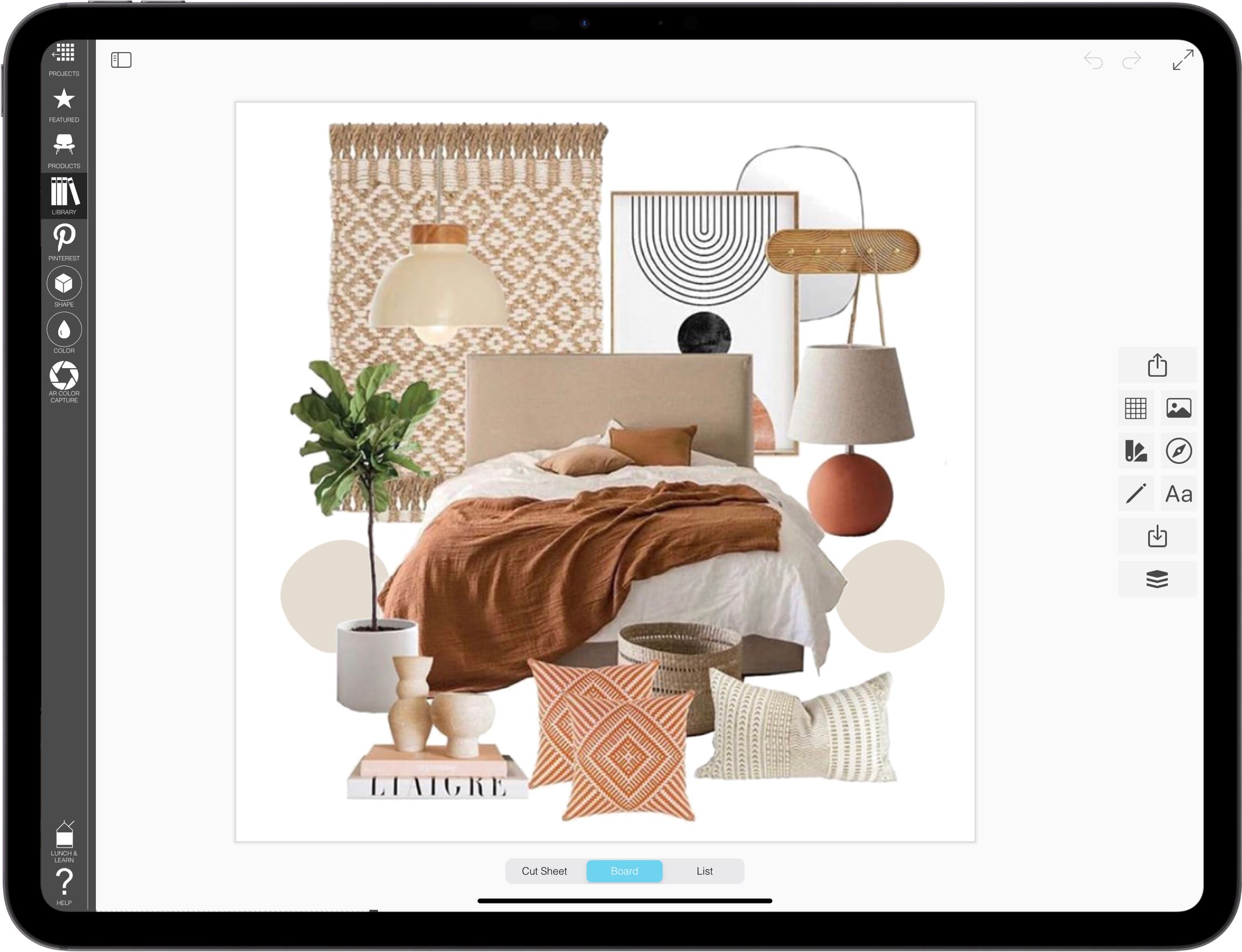 best home decor app for iPad moodboard maker_moodboards_mood board maker_01_Bedroom mood board